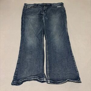 Warehouse One Mens Classic Bootcut Jeans 40x30 Medium Wash Stretch Denim